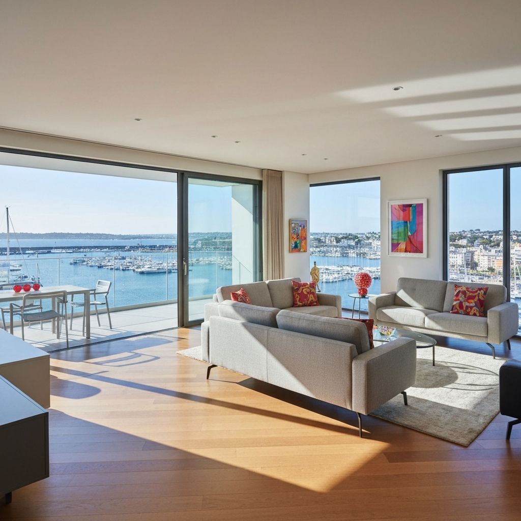 Modern Apartment with Marina Views